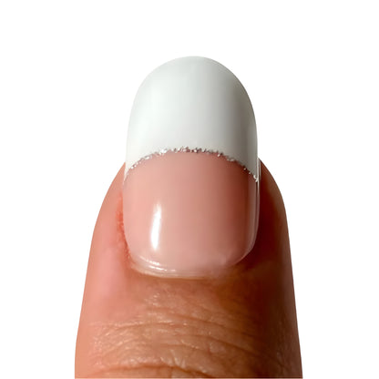 French White (Glitter Line) - Gel Nail Strip