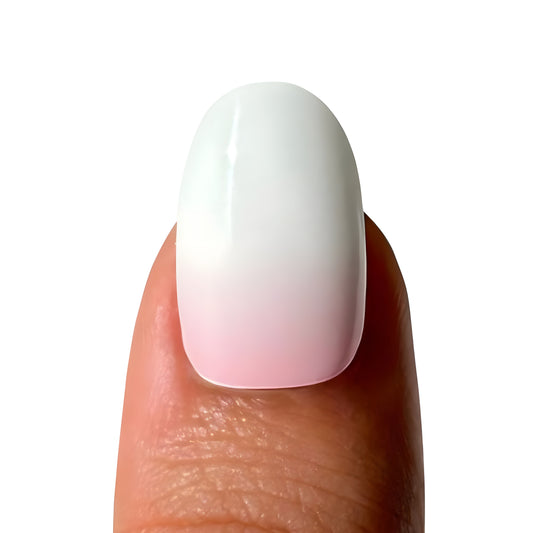 Dégradé rose blanc-bande d'ongle de gel